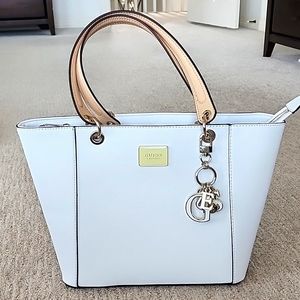 Guess white and tan large bag
